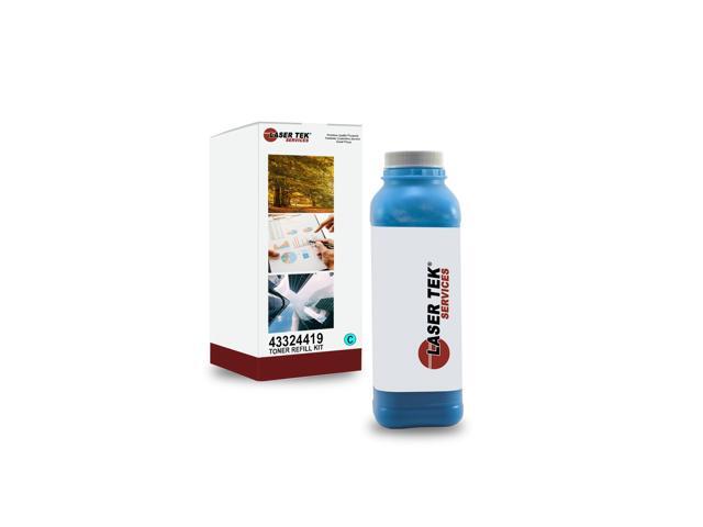 Laser Tek Services Cyan Toner Refill Kit with reset chip for the Okidata C6100 C6100dtn C5550n MFP Type C8 43324419