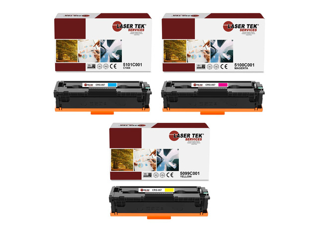 Laser Tek Services Compatible Toner Cartridge Replacement for 067 5101C001 5100C001 5099C001 Works with Canon i-SENSYS LBP633Cdw LBP632Cdw,...