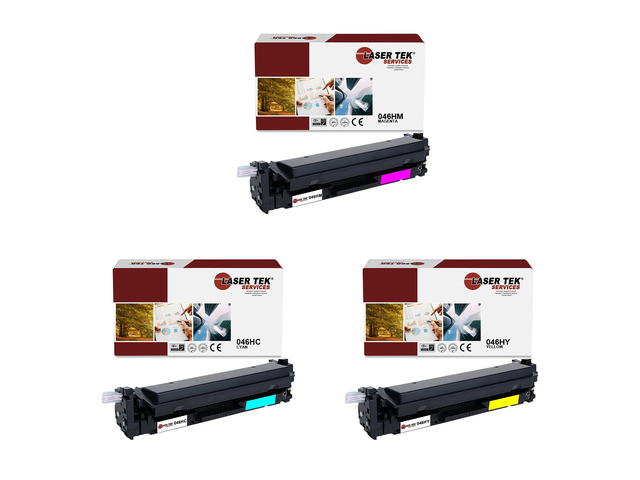 Laser Tek Services Compatible High Yield Toner Cartridge Replacement for Canon 046H Works with Canon Color ImageClass MF731Cdw MF733Cdw, LBP654Cdw...