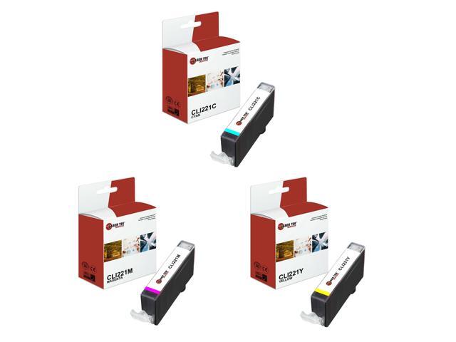 Laser Tek Services Compatible High Yield Ink Cartridge Replacement for Canon CLI-221 Works with Canon Pixma iP3600 iP4600, MP540 MP560, MX860...