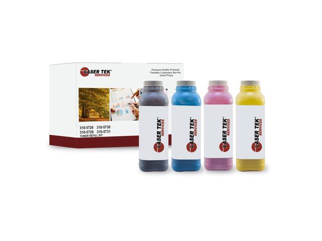 4Pk LTS 3000 CMYK Toner Refill Kit Compatible for Dell 3000 3000CN 3100 3100CN