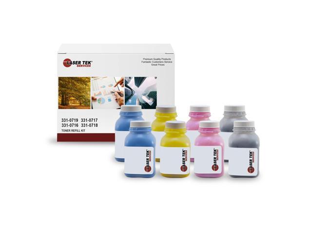 8Pk LTS 2150 CMYK HY Toner Refill Kit Compatible for Dell 2150 2155 2155MFP