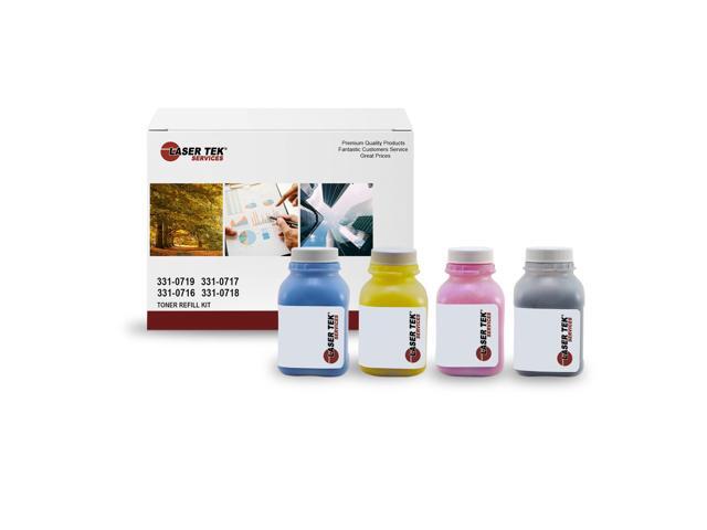 4Pk LTS 2150 CMYK HY Toner Refill Kit Compatible for Dell 2150 2155 2155MFP