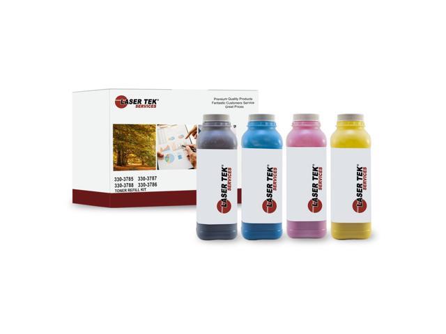 4Pk LTS 2145 CMYK Toner Refill Kit Compatible for Dell 2145 2145c 2145cn