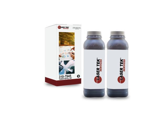 Laser Tek Services 2 Pack Black Toner Refill Kit with reset chips for the Dell 1815 1815dn 310-7945 310-7943 PF658