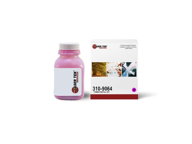 Laser Tek Services Magenta Toner Refill Kit with reset chip for the Dell 1320 1320C 310-9064 310-9065 KU055