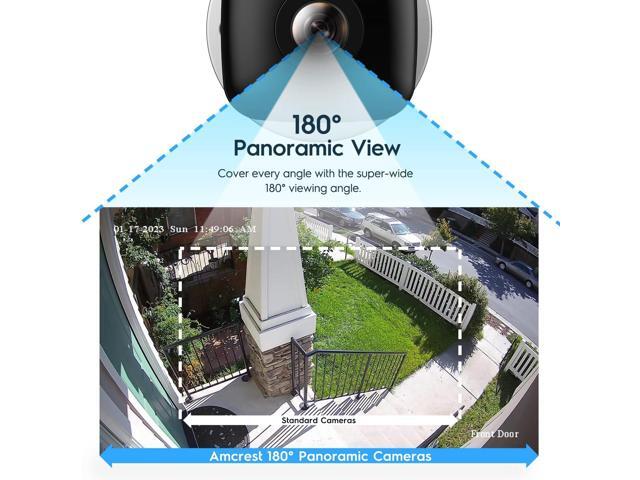Amcrest Panoramic IP POE Camera, 180° Panoramic 4-Megapixel POE IP Bullet Camera, Security Outdoor Camera, 65ft Nightvision, IVS Features and...