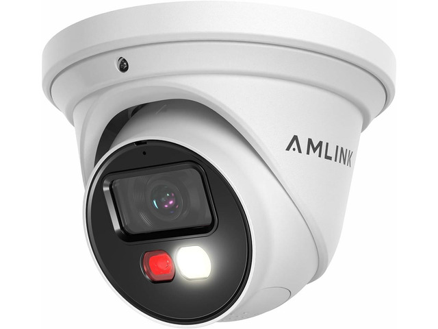 AMLINK 5MP Security AI IP PoE Camera, Night Color 100ft, Human/Vehicle Detection, NDAA Compliant, Indoor Outdoor Surveillance Turret, 2-Way Audio,...