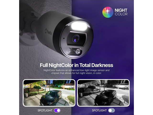 Helix 5MP Outdoor IP Security PoE Camera, Human Detection, NDAA Compliant, IP Surveillance Bullet, 2-Way Audio, Support 256GB MicroSD, 98ft Night...