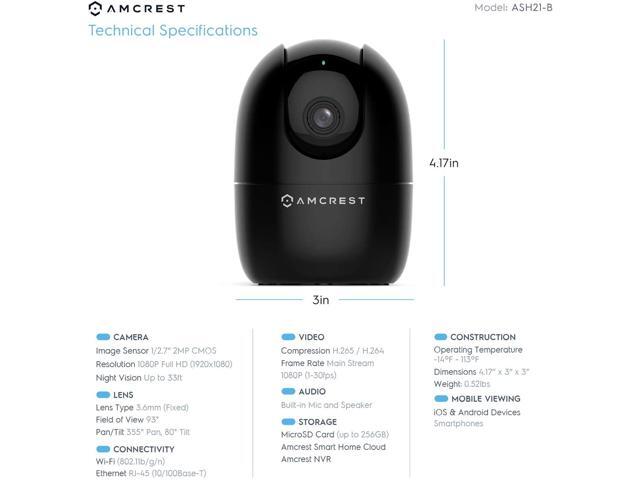 Amcrest 1080P WiFi Camera Indoor, Nanny Cam, Dog Camera, Sound & Baby Monitor, Human & Pet Detection, Motion-Tracking, w/ 2-Way Audio, Phone App,...