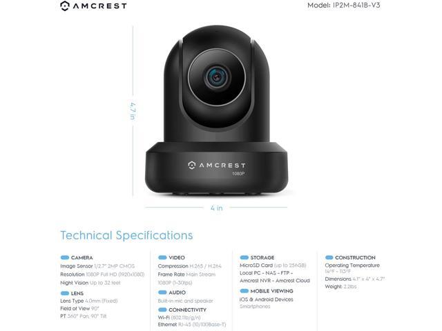 Amcrest 1080p WiFi Camera Indoor, 2MP Pan/Tilt Home Security Camera, Auto-Tracking, Motion & Audio Detection, Privacy Mode, Enhanced Browser...