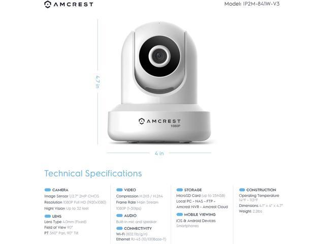 Amcrest 2-Pack 1080p WiFi Camera Indoor, 2MP Pan/Tilt Home Security Camera, Auto-Tracking, Motion & Audio Detection, Enhanced Browser...
