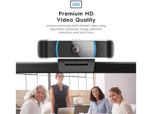 Amcrest 5-Megapixel Webcam with Microphone, Web Cam USB Camera, Computer HD Streaming Webcam for PC Desktop & Laptop w/Mic, Wide Angle Lens & Large...
