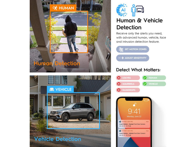 Amcrest 4K IP PoE AI Camera UltraHD 8MP Security Outdoor Camera, FOV 129°, 49ft Color Nightvision, Human & Vehicle Detection, IP67 Weatherproof, 4K...