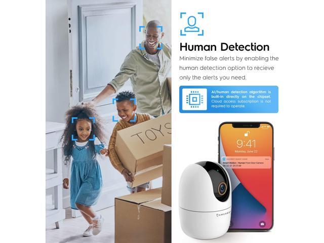 Amcrest 4MP WiFi Camera Indoor, Dog Camera, Sound & Baby Monitor, Human & Pet Detection, Motion-Tracking, w/ 2-Way Audio, Phone App, Pan/Tilt...