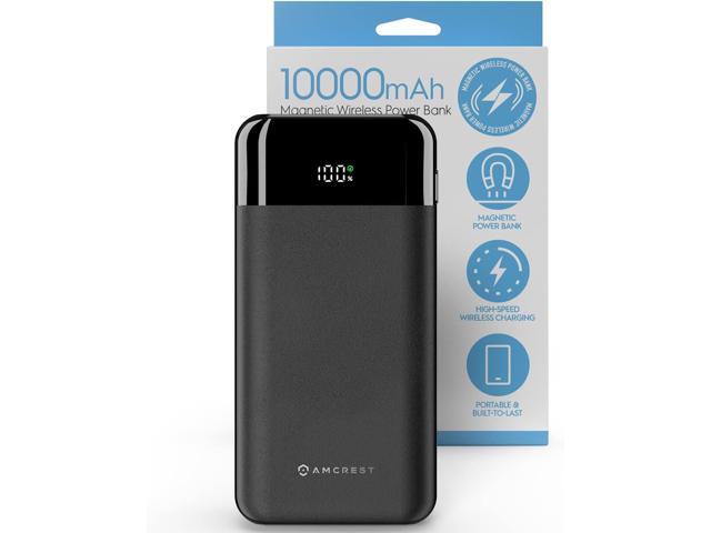 Amcrest Magnetic Power Bank 10,000mAh, Wireless Portable Charger with USB C, LED Display, Fast Charging 10W PD3.0 Magsafe-Compatible with iPhone...