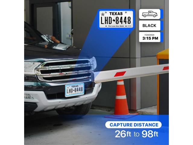 Amcrest License Plate Recognition (LPR) Camera, 8-32mm Optical Zoom AI IP POE Camera 4MP @ 30fps, 1/1.8' Low-Light Sensor, Active Deterrents, 98ft...