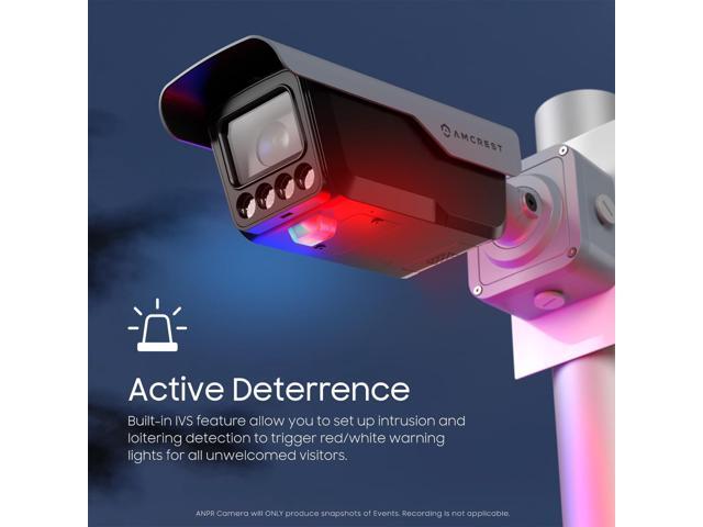 Amcrest License Plate Recognition (LPR) Camera, 8-32mm Optical Zoom AI IP POE Camera 4MP @ 30fps, 1/1.8' Low-Light Sensor, Active Deterrents, 98ft...
