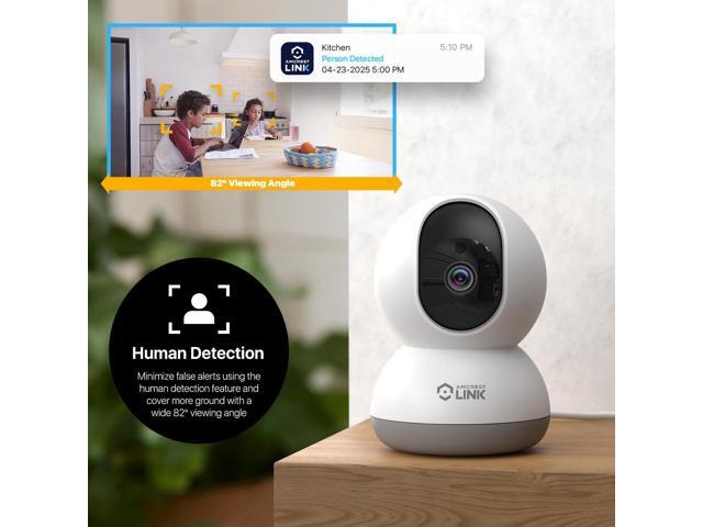 Amcrest Link 4MP WiFi Camera Indoor, Human Detection, Motion-Tracking, w/ 2-Way Audio, Pan/Tilt Wireless IP Camera, 30ft Night Vision, Built in...
