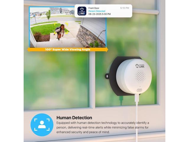 Amcrest Link 3MP 2K Window Camera, 2.4GHz & 5GHz WiFi Indoor Camera, AI Human & Motion Detection, Wide Angle 100° FOV, Night Vision, 2-Way Audio,...
