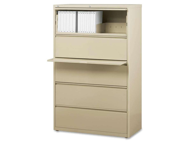 Lorell Lateral File 5-Drawer 36'x18-5/8'x67-5/8' Putty 60441