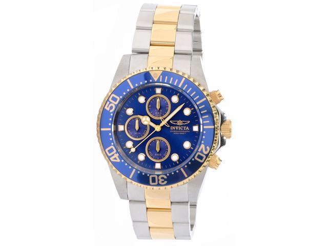 Invicta Pro Diver Chronograph Two Tone Blue Dial Mens Watch 1773