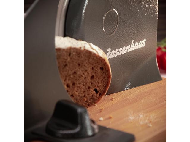 Zassenhaus Manual Bread Slicer, Hand Crank Home Bread Slicer, 11.75' x 8', Gray