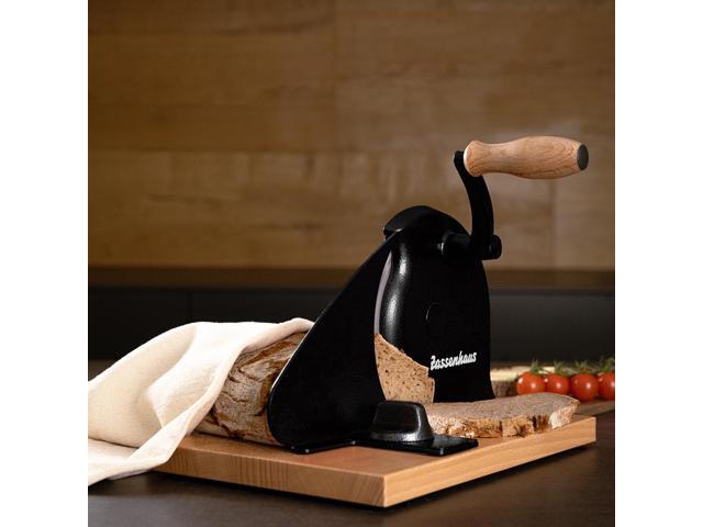 Zassenhaus Manual Bread Slicer, Hand Crank Home Bread Slicer, 11.75' x 8', Black