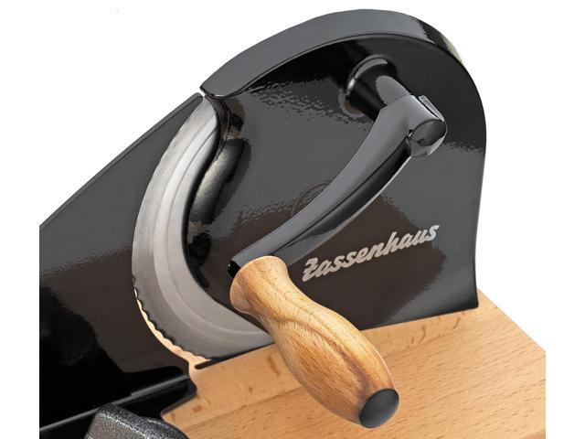Zassenhaus Manual Bread Slicer, Hand Crank Home Bread Slicer, 11.75' x 8', Black