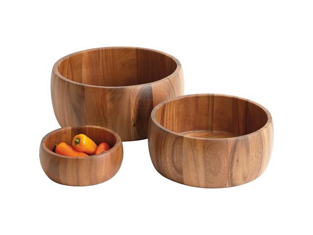 Frieling Acacia Wood Calabash Bowl, Medium 4-Inch x 10-Inch Diameter