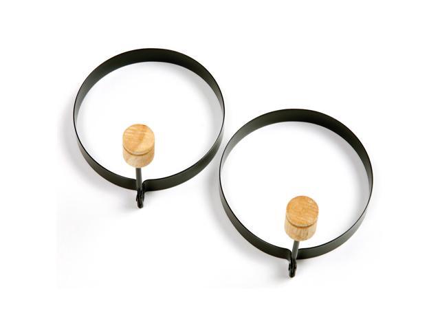 Norpro 4-Inch Nonstick Round Pancake and Egg Rings, Set of 2, Black