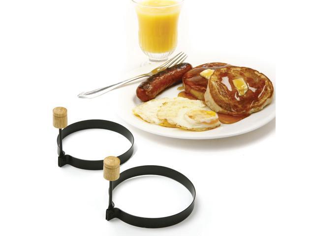 Norpro 4-Inch Nonstick Round Pancake and Egg Rings, Set of 2, Black
