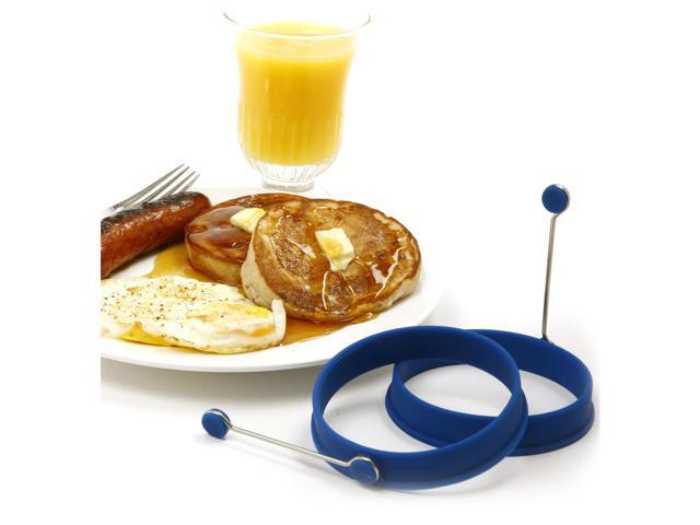 Norpro 4-Inch Silicone Round Pancake and Egg Rings, Set of 2, Blue