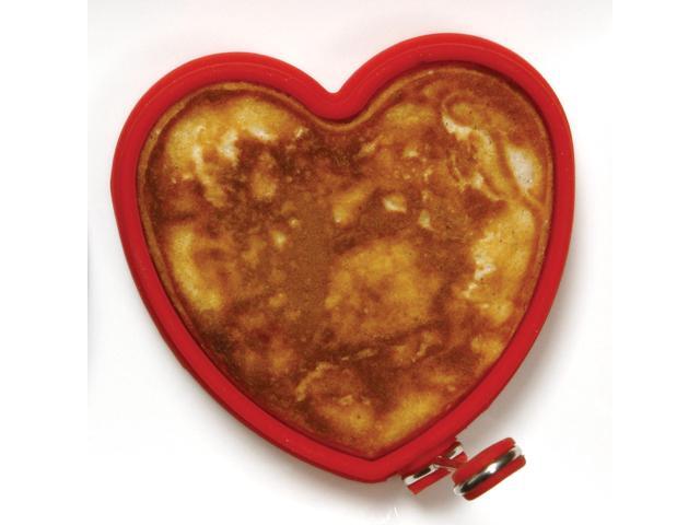 Norpro 3.5-Inch Silicone Heart Shaped Pancake and Egg Rings, Set of 2, Red