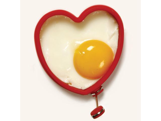 Norpro 3.5-Inch Silicone Heart Shaped Pancake and Egg Rings, Set of 2, Red