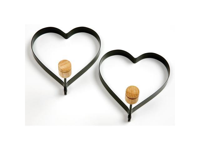 Norpro 4-Inch Nonstick Heart Shaped Pancake and Egg Rings, Set of 2, Black