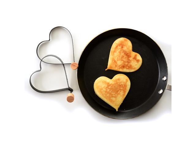 Norpro 4-Inch Nonstick Heart Shaped Pancake and Egg Rings, Set of 2, Black