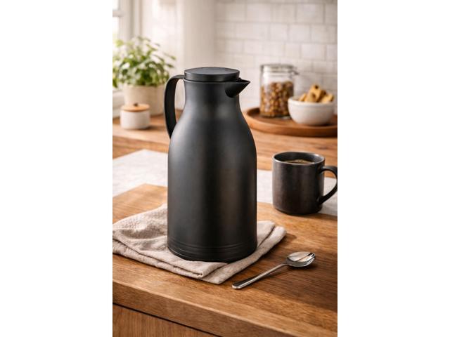 Cilio Monza Premium Insulated Server, Durable Glass Liner, 34 fl. Oz, Matte Black