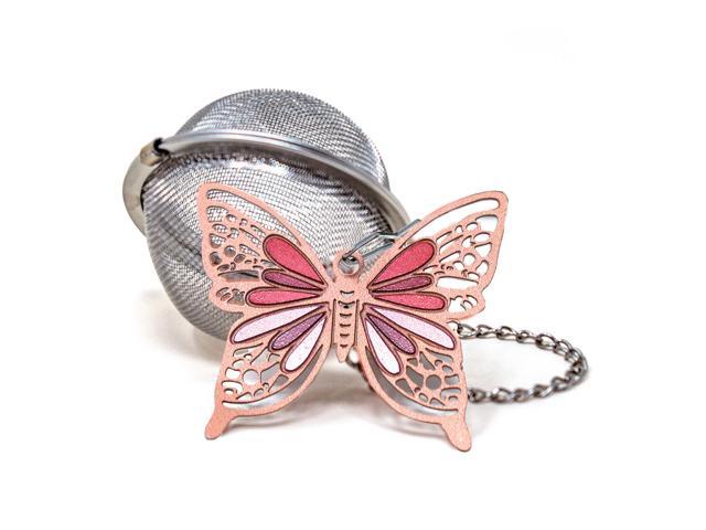 Norpro Mesh Tea Infuser with Butterfly Charm, 2-Inch, Stainless Steel