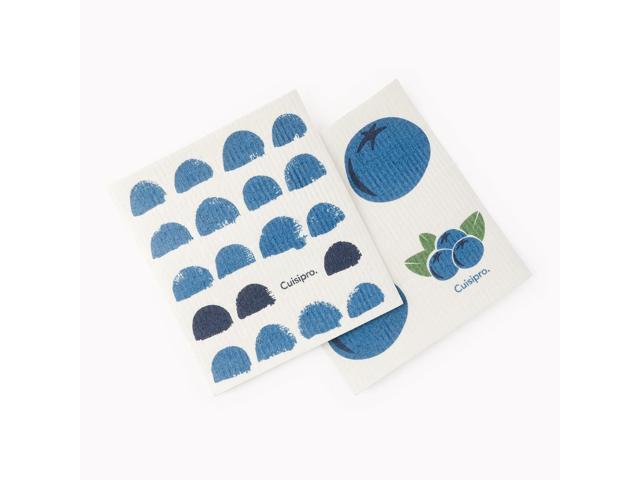 Cuisipro All Purpose Eco-Cloth Sponge Cloth, Blue Dots/Blueberry, Set of 2