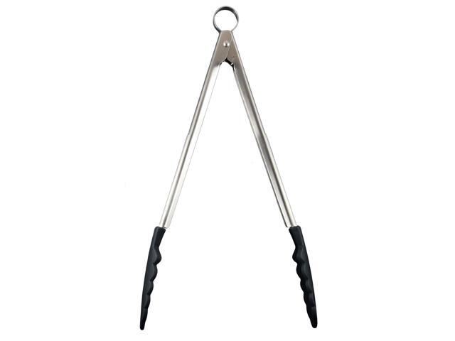 Cuisipro 12 Inch Silicone Locking Tongs, Black