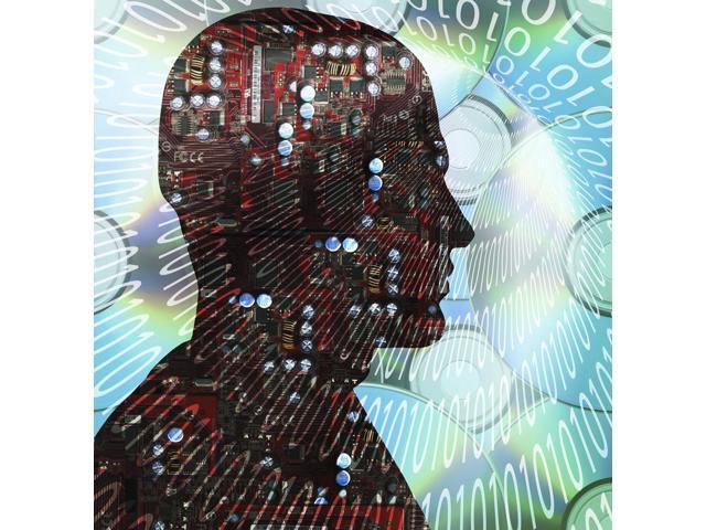 Cyborg with computer motherboard and CDs Poster Print by Bruce Rolff/Stocktrek Images (12 x 12)