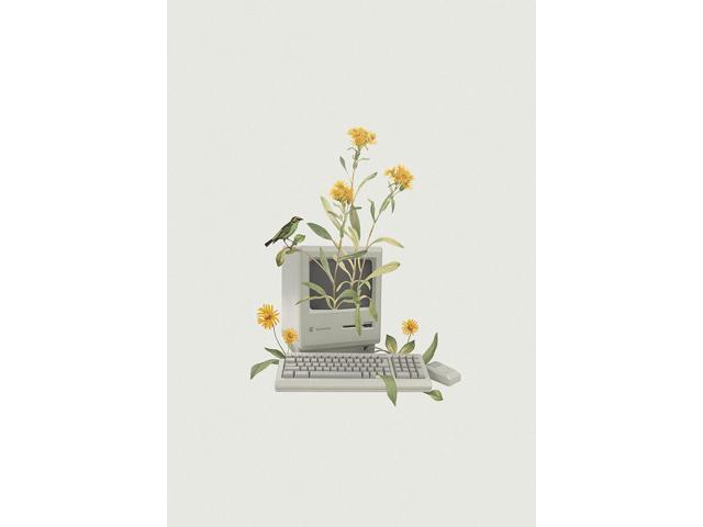 Floral vintage computer Poster Print - Studio Frida Floral (24 x 34)