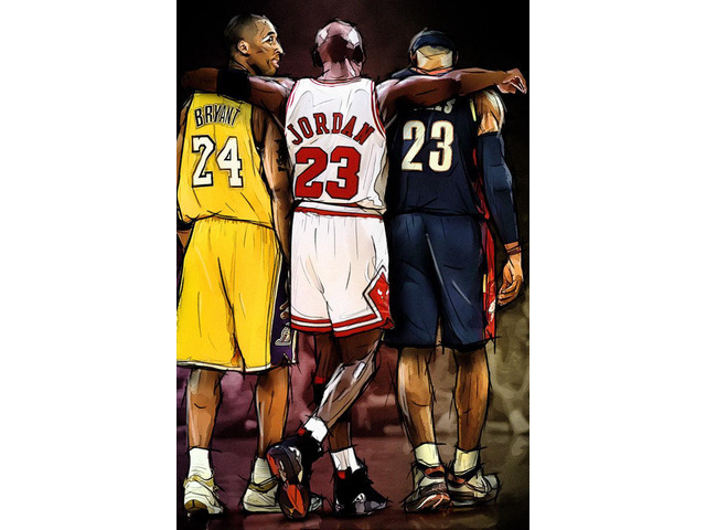 Jordan, Kobe, Lebron Poster Print (24 X 36)