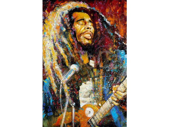 Bob Marley Paint Painting Poster Print (22 x 34)