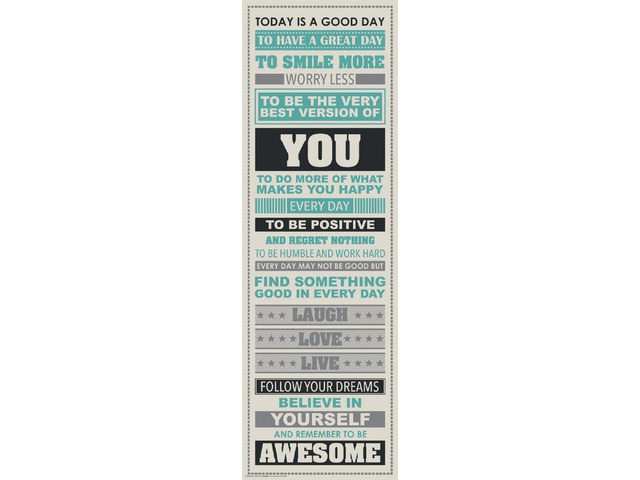 Laugh More Be Awesome - Motivational Poster Print (12 X 36)