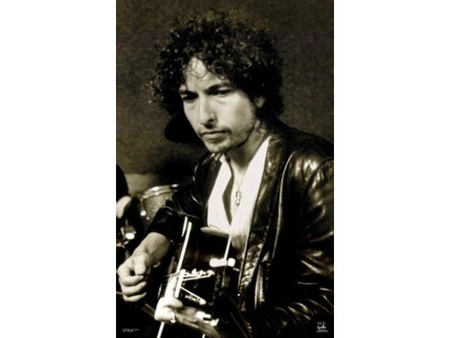 Bob Dylan Guitar Sepia Tone Poster Poster Print (22 x 34)