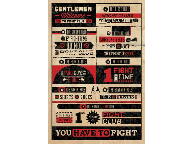 Fight Club Welcome Gentlemen Welcome Poster (24 x 36)