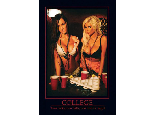 Beer Pong Two Racks College Poster (24 x 36)