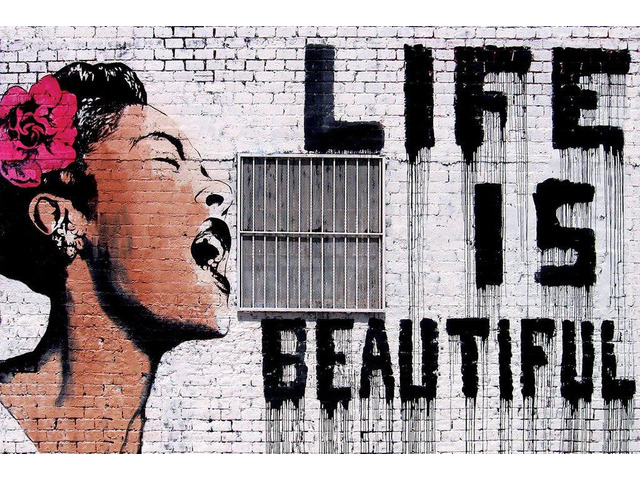 Banksy Billie Holiday Life Is Beautiful Poster Print (22 x 34)
